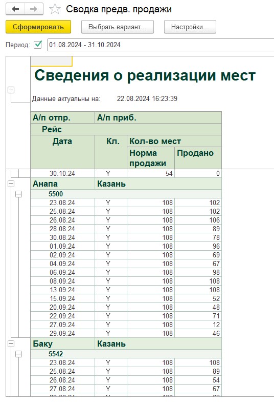 Предварительная продажа авиабилетов